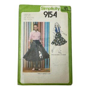Simplicity Circle Skirt & Lined Vest Sewing Pattern 9154 Size 13 14 15 16 VTG